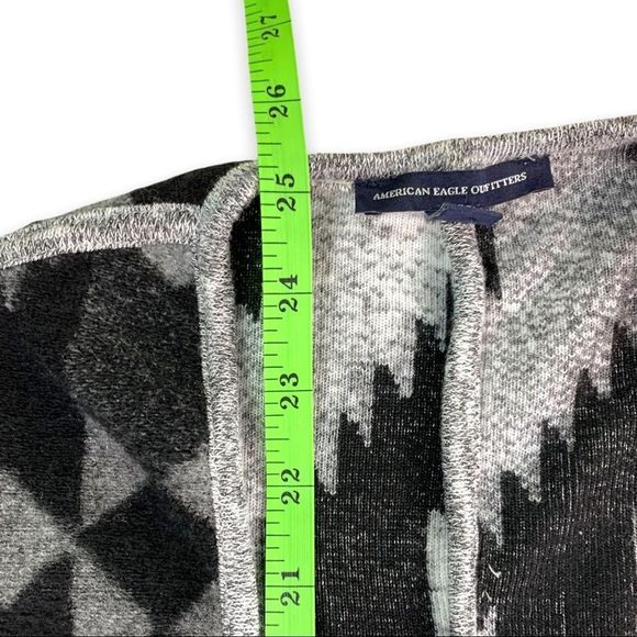 American Eagle Women XS/S Southwestern Print Wool Blend Poncho Wrap Aztec Black - Picture 12 of 12